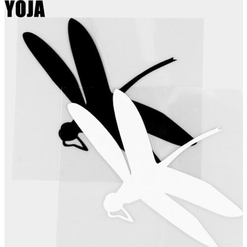 YOJA 11×9.8CM Cartoon Vinyl Decal Lovely Dragonfly Animals Car Stickers Black/Silver 19C-0491