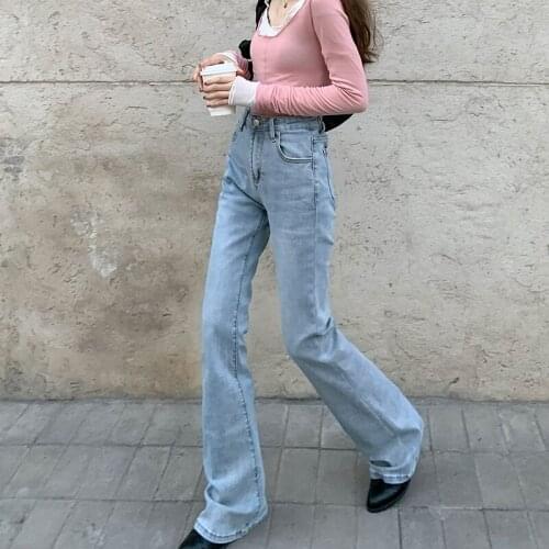 Women Wide Leg Street Style Casual Versatile Denim Ladie long Pants Vintage Jeans Retro girls Quality Fashion able trousers
