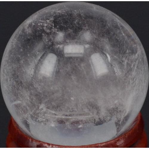 1.2")30MM Natural Clear Quartz Crystal Sphere Globe Ball Chakra Healing Reiki Stone Carving Crafts,Minerals With Stand
