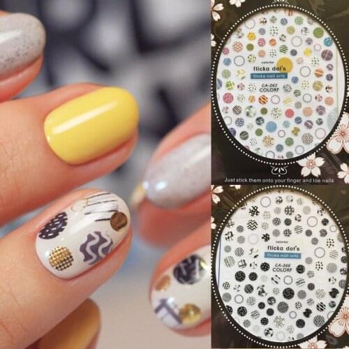 1 sheet Polka Dots Nail Sticker Flicka Dot 3D Adhesive Stickers for Nail Art Tattoo Decals Decoration
