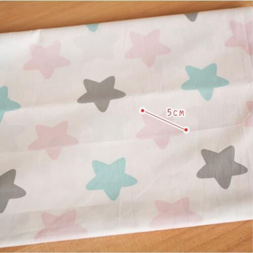 1pcs Flower Star Cotton Upholster Fabric For Patchwork Sewing Craft Material Curtain Pillow Case Table Cloth Telas Tissu 50*40cm