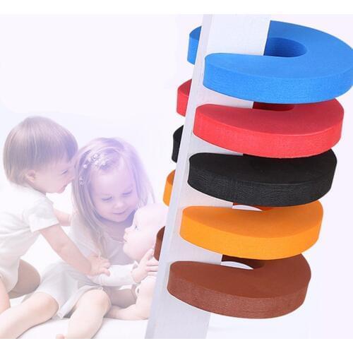 1PC EVA C Shape Security Cabinet Locks Door Clip Baby Safety Locks Children Protection Kids Finger Safe Soft Foam Door Stopper