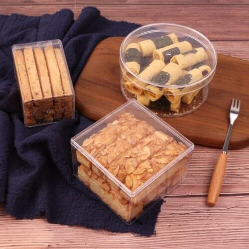 10pcs Net red transparent biscuits box cookies snack pastry plastic boxes party cake mousse dessert box packaging gift boxes