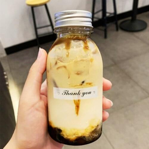10pcs Net red juice flower tea packaging bottles clear plastic yogurt cup party birthday milk tea coffee cold drink cup with lid