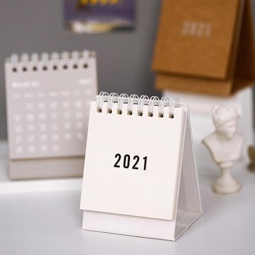 2021 Simple Black White Grey Series Desktop Calendar Dual Daily Schedule Table Planner Yearly Agenda Organizer Office
