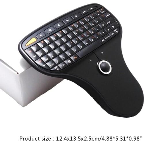 448F N5901 Mini 1000DPI 70-Key Handheld Wireless Keyboard Build-in 0.75 Inch Trackball Great Performance