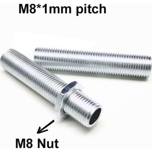 5pcs/lot, M8*1 Pitch Full Tooth Rod Tube + M8 Nuts, Length 1-20cm, Whole Threaded Hollow Tube Tooth Pole, Lighting Accessories
