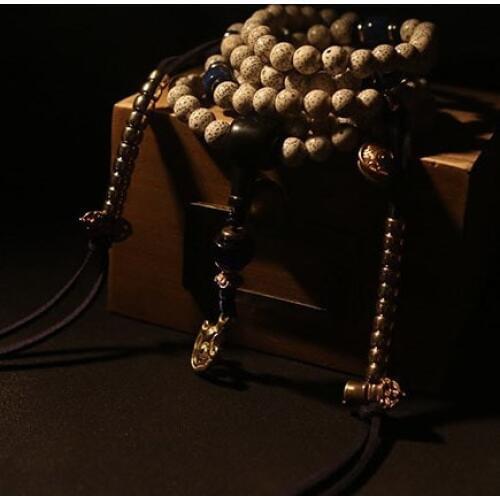 8MM Tibetan Seeds Mala Tibetan Mala Buddhist 108 Prayer Beads Rosary Beads Blessed Mala Copper Counters Bracelet Necklace