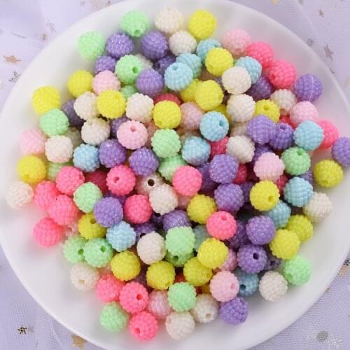 30-180Pcs/Lot Mixed Colors Acrylic Beads With Hole Round Loose Spacer Beads For DIY Making Necklace Bracelet Accessories
