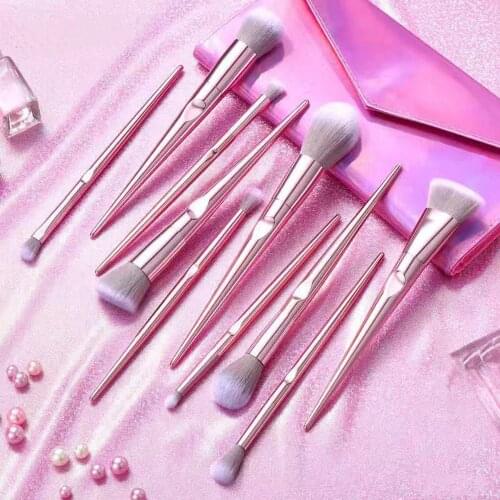 BANFI 5/10 Pcs Pink Wool Fiber Makeup Brushes Set Powder Eyeshadow Beginners Makeup Brushes Blending Beauty Make Up Tools Kit