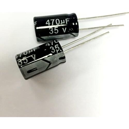 Free Shipping 100pcs 470UF 35V Electrolytic Capacitors 10X17mm 470UF/35V
