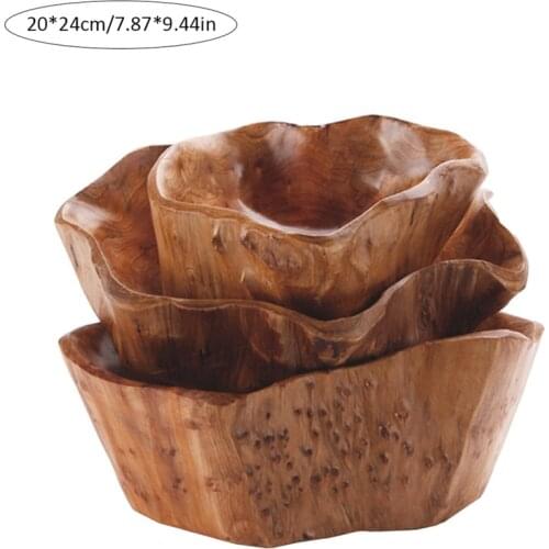 Household Fruit Bowl Wooden Candy Dish Fruit Plate Wood Carving Root Fruit Plate Wood 20-24 Cm