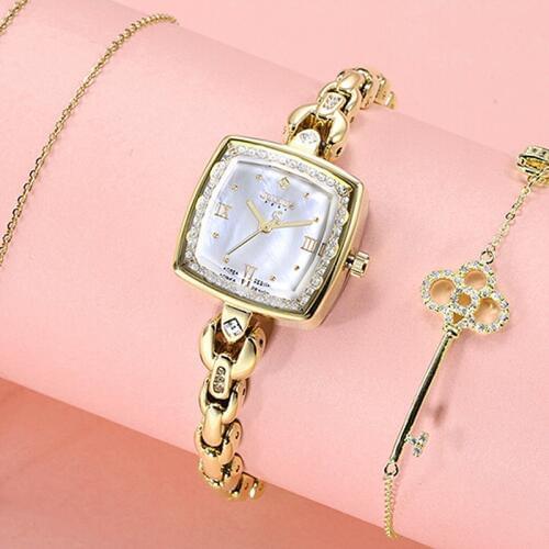Top Julius Lady Womens Watch Japan Movt Fashion Hours Dress Rhinestone Shell Bracelet Chain Business School Girl Birthday Gift