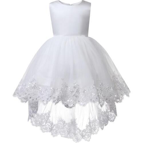 Sequin Lace Baby Girl Dress Trailing Newborn Birthday Dress Toddler Girl Christening Baptism Dress Infant Princess Wedding Gown