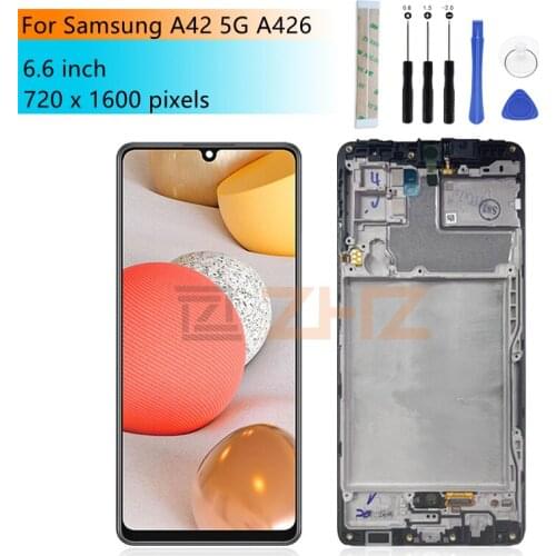For Samsung Galaxy A42 5G A426 LCD Display Touch Screen Digitizer Assembly With Frame A426 LCD replacement Repair Parts 6.6"