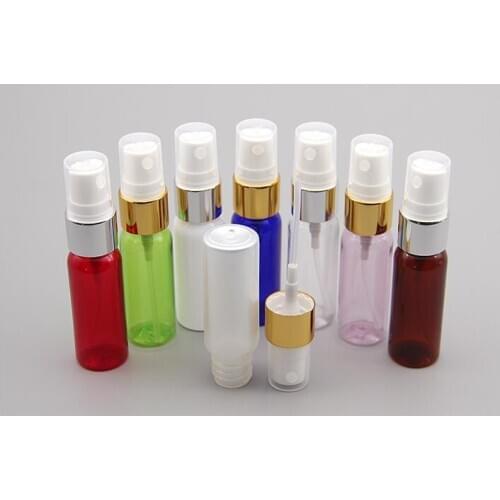 10pcs/lot 20ml plastic Perfum Bottles With Spray Atomizer Small Pump Blue Bottle Test Sample Empty Travel Bottles