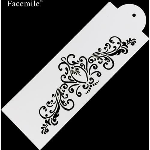 Facemile Bakeware Tool 1PC Baking Kitchen Accessories Flower Fondant Cake Decorating Tools Cake Stencil Template Gift Pad