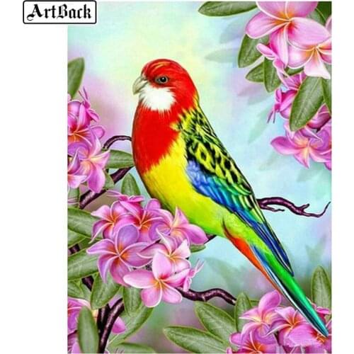Hot 5d diamond painting bird flower full square / round drill 3d diamond embroidery sewing artwork mosaic crafts