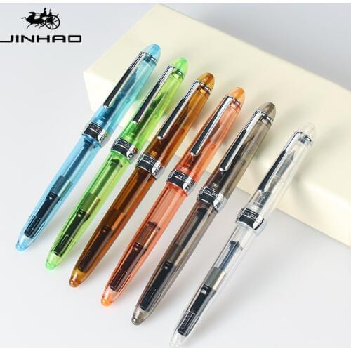 Jinhao 992 Fountain Pen Luxury Pen Pluma Estilografica Stylo Plume transparent ink pens Tinta Stationery Supplies Writing Gift