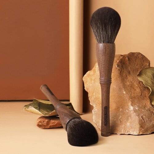 CHICHODO Large Powder Makeup Brush - 100% Original Walnut Wood Ultra-Soft Bristle Round Powder Bronzer Cosmetic Beauty Tools