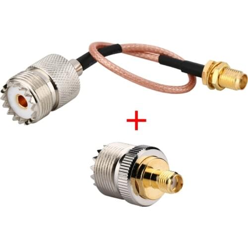 2 Kits SO239 UHF Female to SMA Female adapter + Pigtail Cable Antenna Connectors RG316 Handheld Radio Antenna Cable Connecting