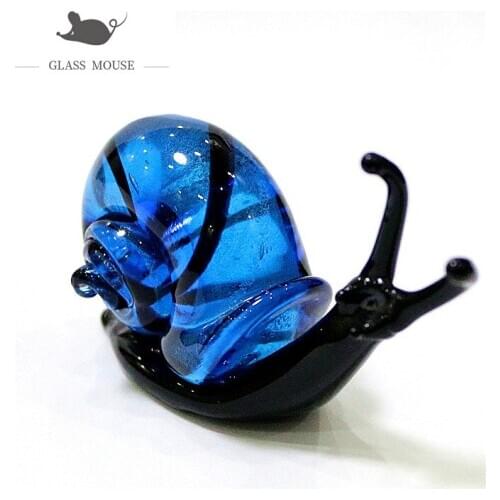 Silver Foil Murano Glass Snail Miniature Figurines Cute Animal Ornaments Home Garden Decor Accessories New Year Gifts For Kids