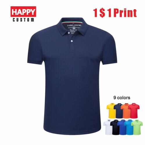 Short Sleeve Polo Mens Shirt Custom Printed Embroidered Logo Top Solid Color Lapel Top 4xl