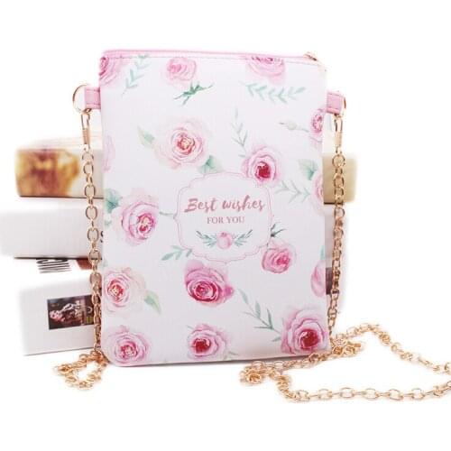 New Phone Bag Cross Body Bags Mini Shoulder Bag Designer Metal Chain Shoulder Strap Women Envelope Flower Purses Handbag Cartoon