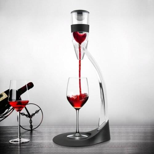 New Professional Red Wine Decanter Pourer With Filter Stand Holder Vodka Quick Air Aerator For Home Dining Bar Essential Set HWC