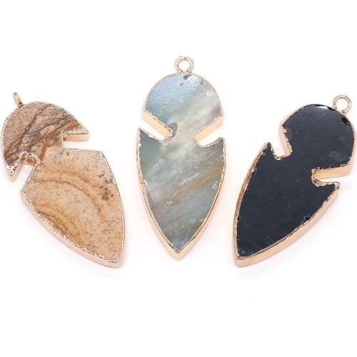 Natural Stone Pendants Fish Shape Crystal Agates Amazonite Stone Charms for Jewelry Making Necklace Bracelet Gift
