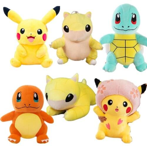 Pokemon Pikachu Squirtle Charmander Sandshrew Psyduck Plush Toys Animal Figurine Child Dolls Christmas Gifts Birthday Present