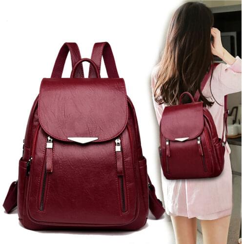 Hot Women Backpacks Designer High Quality Soft Leather Fashion Backpack Brand Female Travel Bags Mochilas Mujer 2021 Backpacks