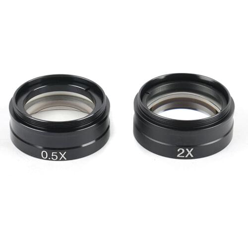 Microscope Accessories 0.5X 2X Industry Microscope Camera Objective Lens For 10A C-MOUNT Lens Barlow Auxiliary Glass Lens