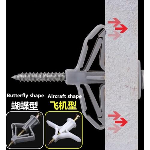 Durable 100pcs Expansion Drywall Anchor Kit With Screws Self Drilling Wall Home Pierced Special For Nylon Plastic Gypsum Board