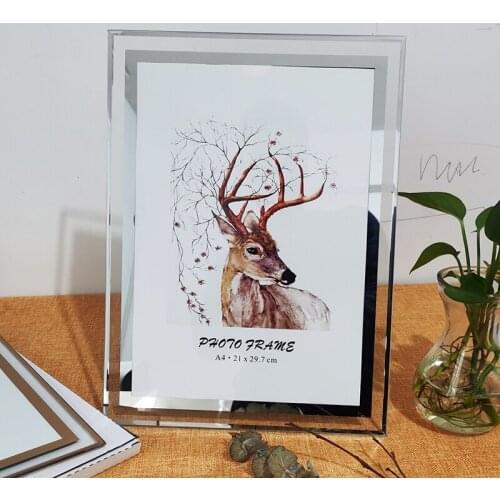 Crystal Picture Frame Classic Minimalist Desktop Photo Frame For Pictures Frames For Wall Crystal Glass Certificate Frame