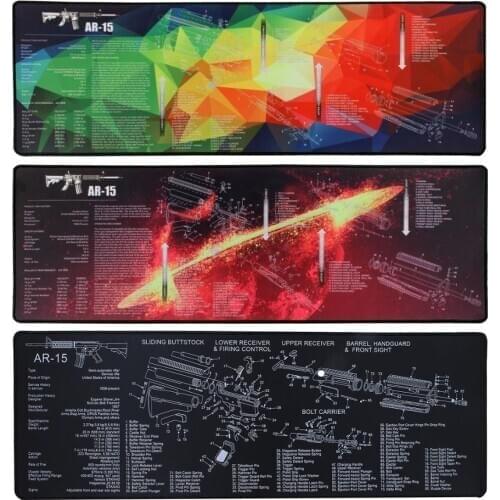 Kosibate AR15 AK47 Gun Cleaning Rubber Mat With Parts Diagram Instructions Mat Mouse Pad