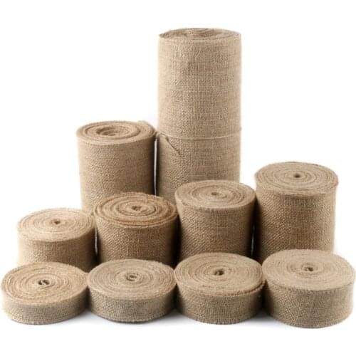 New Arrive 6cm Natural Vintage Jute Hessian Burlap Ribbon Rustic Weddings Belt Strap