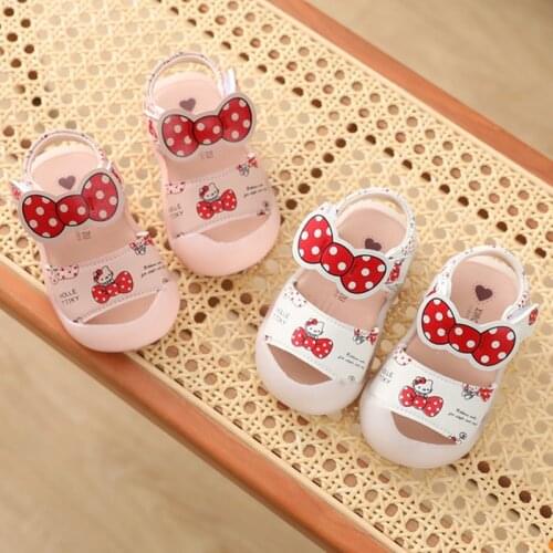 Sanrio Hello Kitty female baby sandals summer soft bottom Baotou baby princess non-slip toddler shoes