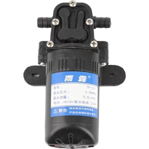 Durable DC 12V 70 PSI Agricultural Electric Water Pump Black Micro High Pressure Diaphragm Water Sprayer Pumps 3.5L / min