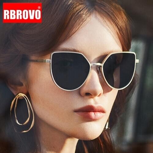 RBROVO Cat Eye Sunglasses Women 2021 High Quality Mirror Vintage Sunglasses Women Glasses Brand Designer Oculos De Sol Feminino