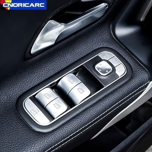 Car Styling Window Glass Lifting Buttons Sequins Decoration Sticker For Mercedes Benz A B C E Class GLS GLB GLK Interior Decals