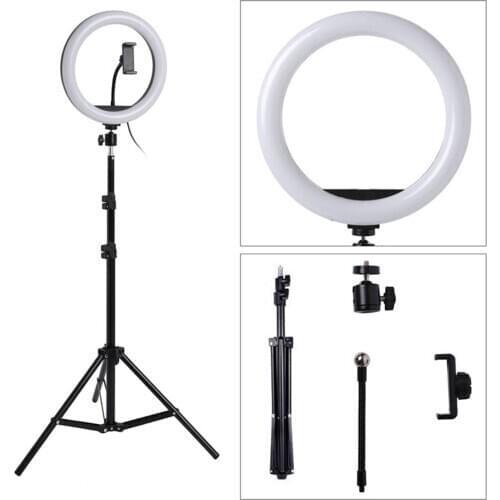 LED Ring Light Lamp Tripod Round Selfie Ring Light with Tripod for Mobile Phone Living Equipment Photography Lamp Hoop Ringlight