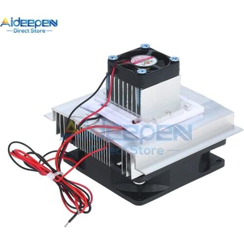 DC 12V 60W Thermoelectric Peltier Refrigeration Cooler Semiconductor Air Conditioner Cooling System With Cooling Fan DIY