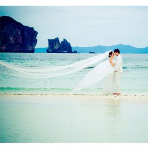 Veu De Noiva Real Photos White Ivory Wedding Veil 10m Long Bridal Veis Wedding Accessories