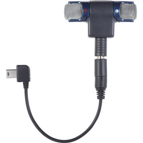 External Stereo Mic Microphone with 3.5mm to Mini USB Micro Adapter Cable for GoPro Hero 3 3+ 4 for AEE Sports Action Camera Mic