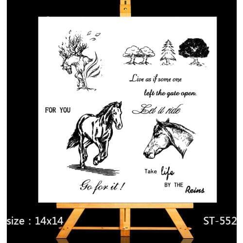 ZhuoAng Steed Clear Stamps/Card Making Holiday decorations For scrapbooking Transparent stamps 14*14cm