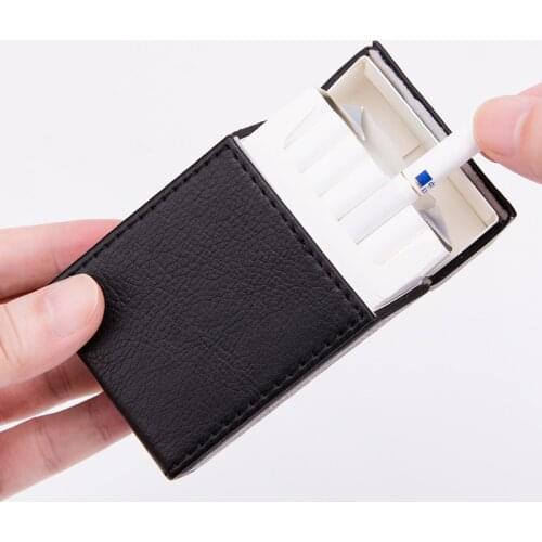 1pc Double-open Leather Cigars Cigarette Cases for 20pcs Cigarettes Stainless Steel Tobacco Cigarette Box Cigarette Tools NEW