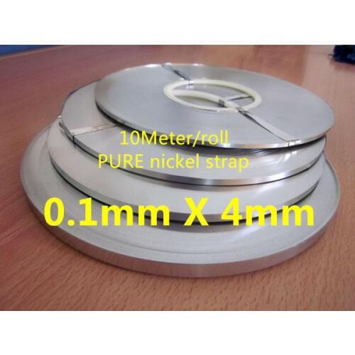 10Meter 0.1mm X 4mm Pure Nickel Strip Tape For Li 18650 Battery Spot Welding Compatible For Spot Welder Machine