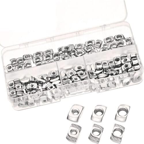 180 Pcs 2020 Series T Slot Nuts M3 M4 M5 T Nuts EU Aluminum Extrusions Slim Slot Hammer Head Fastener Nut Assortment Kit