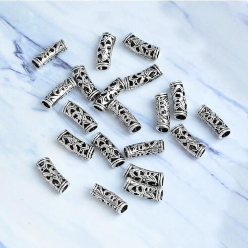 20pcs/set Flowers Dreadlock Beads Bronze s Viking Hairstyle with Braids and Beads accessory for women mens beard Hair Styles